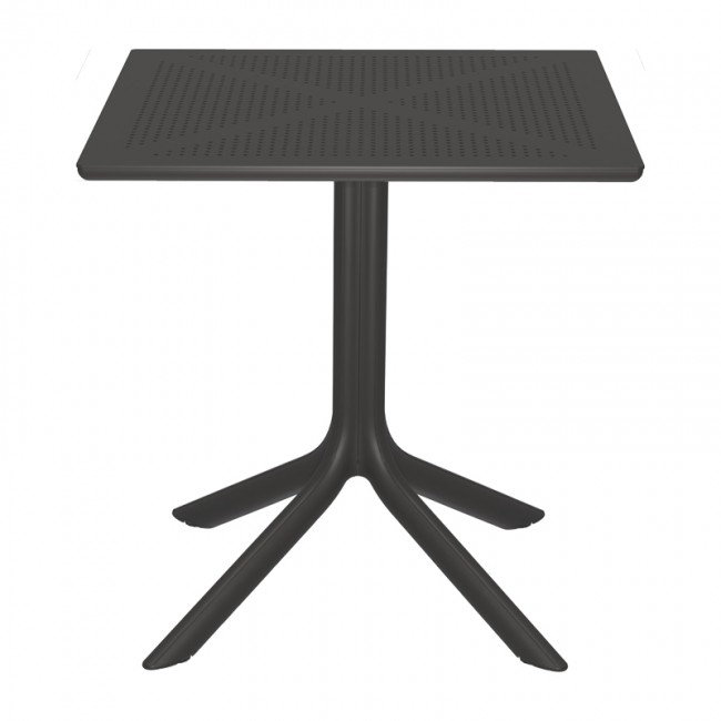 Τραπέζι "GROOVY" από PP σε ανθρακί χρώμα 60x60x76