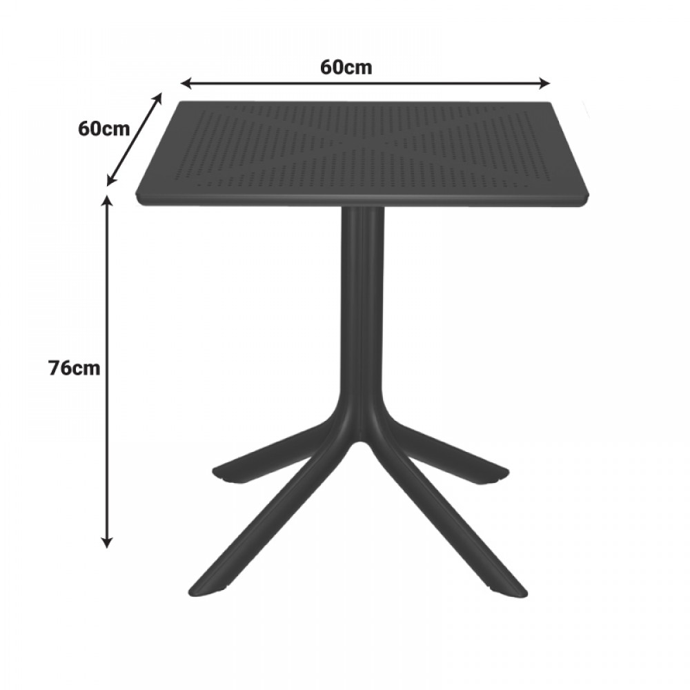 Τραπέζι "GROOVY" από PP σε λευκό χρώμα 60x60x76