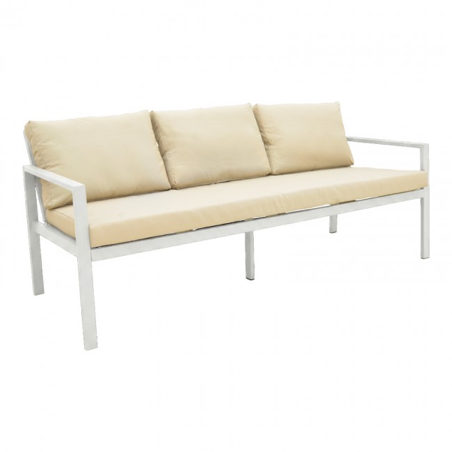 Σετ σαλόνι "GARDENLY Ι" από  αλουμίνιο σε λευκό χρώμα