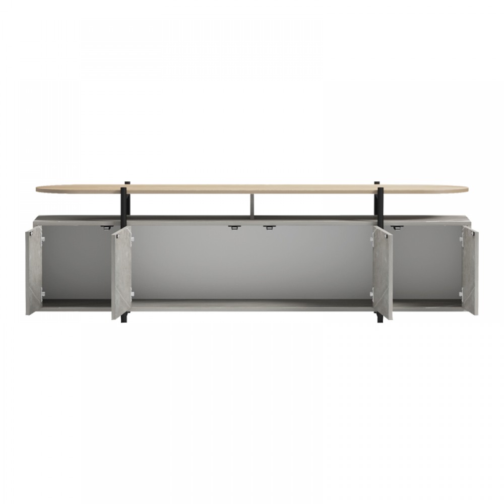 Έπιπλο τηλεόρασης "MEDOUSA" σε γκρι μπεζ όψη μαρμάρου χρώμα 160x35.5x50