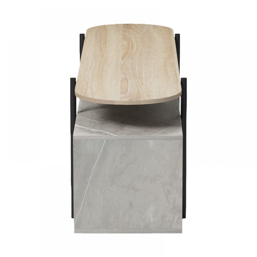 Έπιπλο τηλεόρασης "MEDOUSA" σε γκρι μπεζ όψη μαρμάρου χρώμα 160x35.5x50