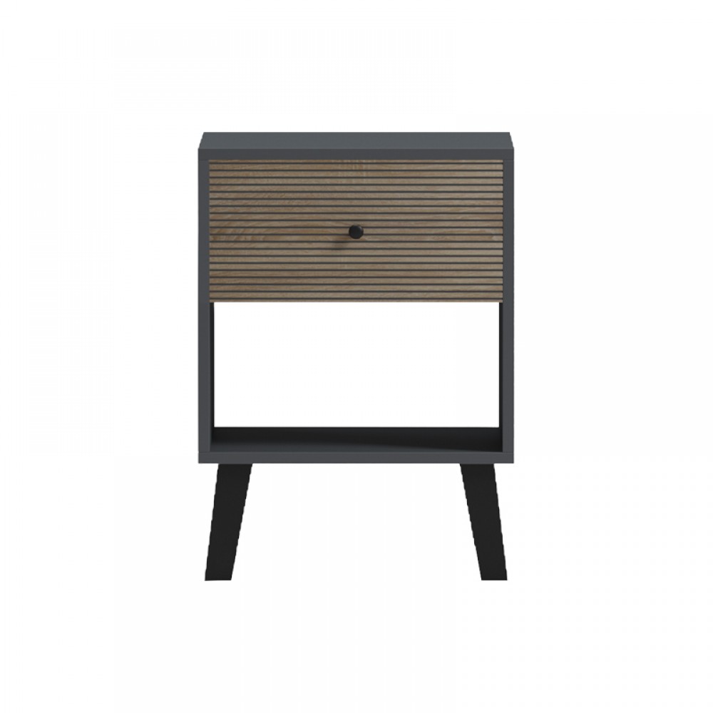 Κομοδίνο "TUSCANY' σε sonoma-ανθρακί χρώμα 40x40x55