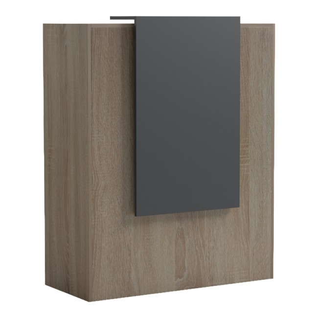 Γραφείο reception με led "ZOWEL" σε sonoma-ανθρακί χρώμα 90x40x110