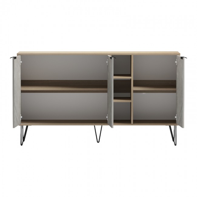 Μπουφές "BALAIN" σε sonoma-γκρι μπεζ χρώμα 142x35.5x83