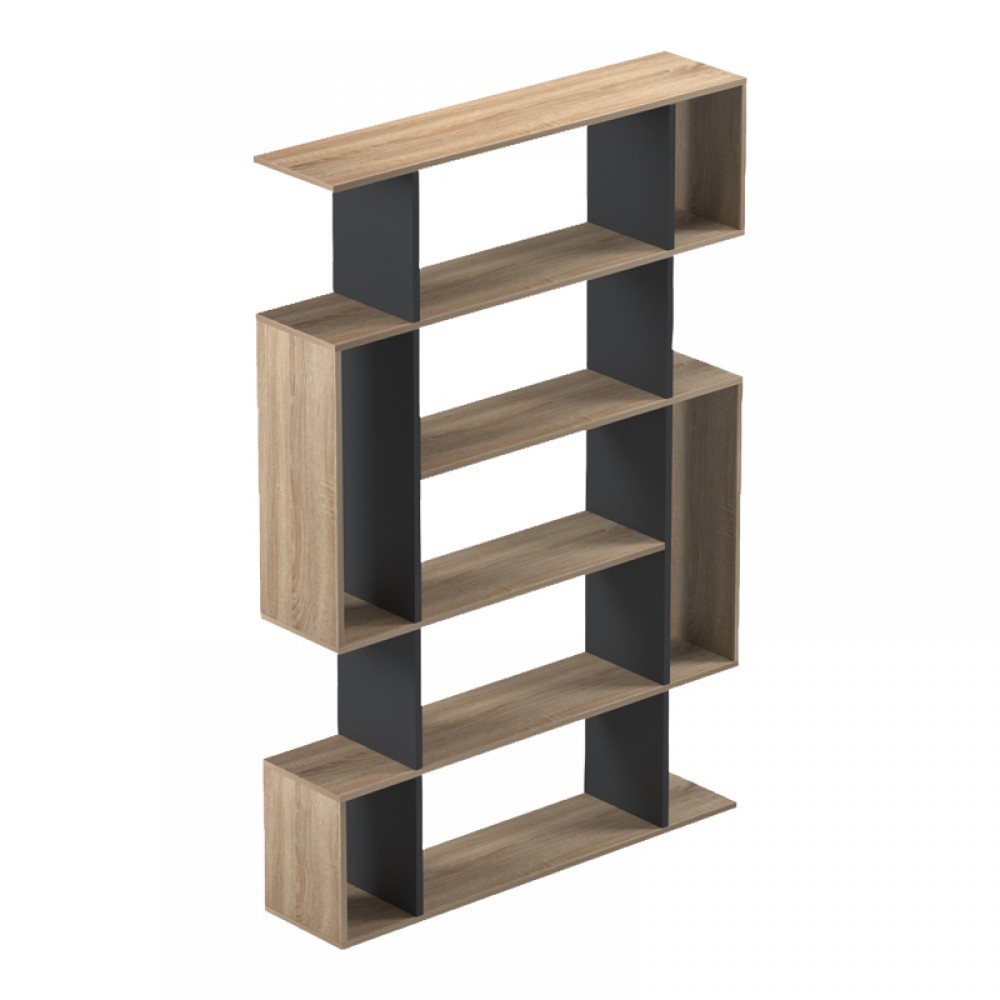 Βιβλιοθήκη "MITO" σε sonoma/ανθρακί χρώμα 108.5x25x161