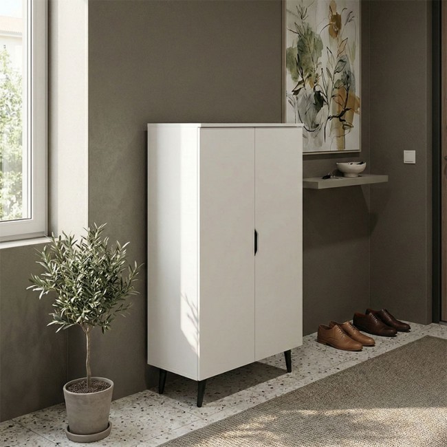 Παπουτσοθήκη-ντουλάπα "OUFELIA' σε λευκό χρώμα 60x32.5x134.5