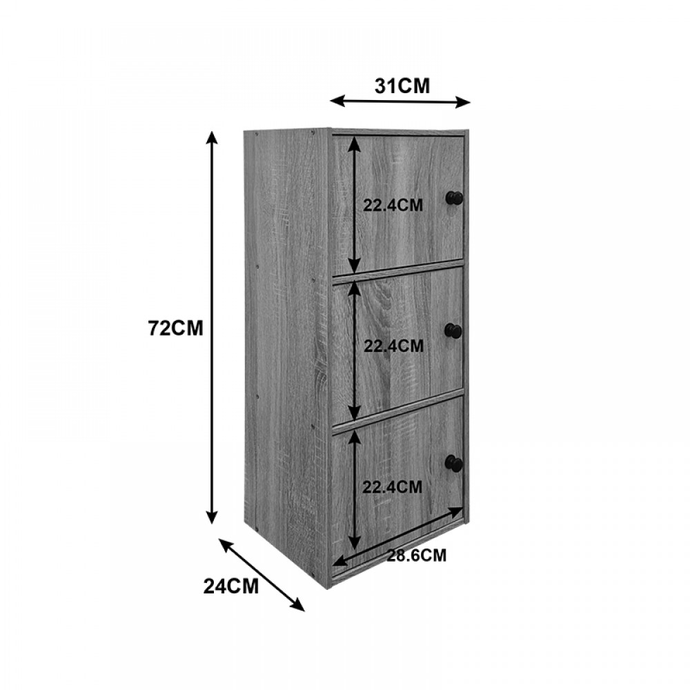 Ντουλάπι "WIRDIA" σε γκρι χρώμα 30.5x24x71.5