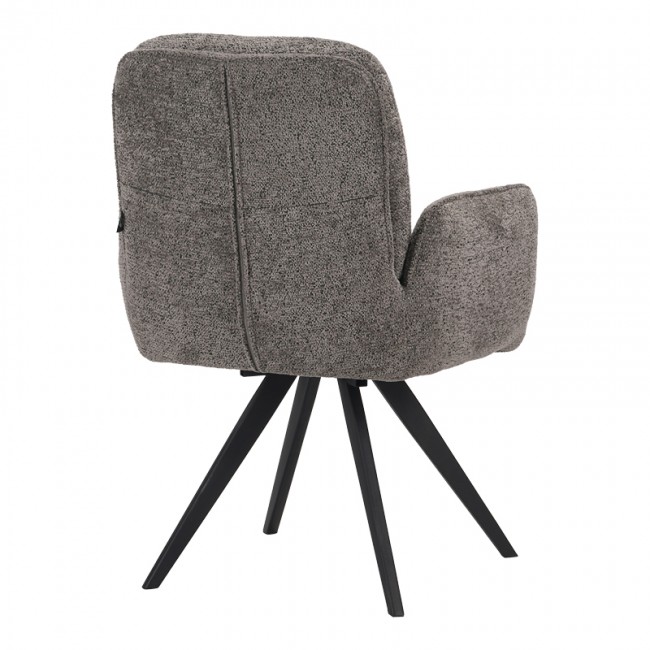 Πολυθρόνα περιστρεφόμενη "NOVO" από ύφασμα/μέταλλο σε γκρι/μαύρο χρώμα 65.5x60x90