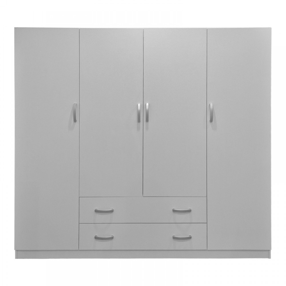 Ντουλάπα τετράφυλλη "ALVIA" σε λευκό χρώμα 200x51x180