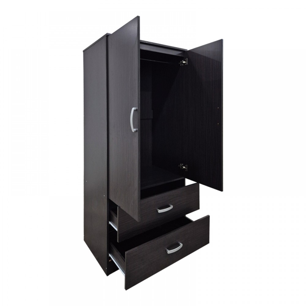 Ντουλάπα δίφυλλη "ALVIA" σε wenge χρώμα 80x51.5x180