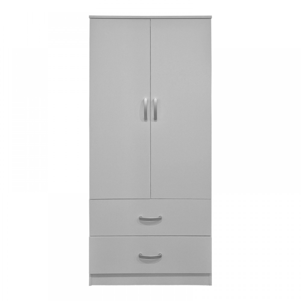 Ντουλάπα δίφυλλη "ALVIA" σε λευκό χρώμα 80x51.5x180