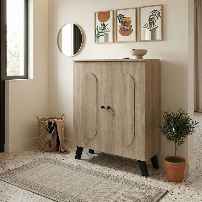 Παπουτσοθήκη-ντουλάπι "CATHI" σε χρώμα sonoma 80x34x95