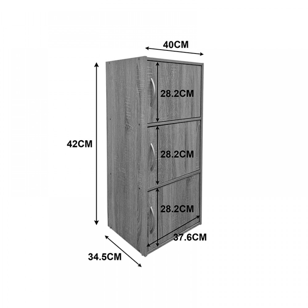 Ντουλάπι 'SOLINE' σε γκρι χρώμα 40x34.5x90.5
