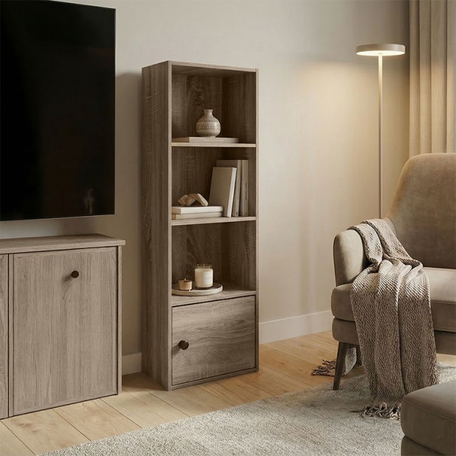 Βιβλιοθήκη "LENOBIA" σε sonoma χρώμα 30.5x24x95