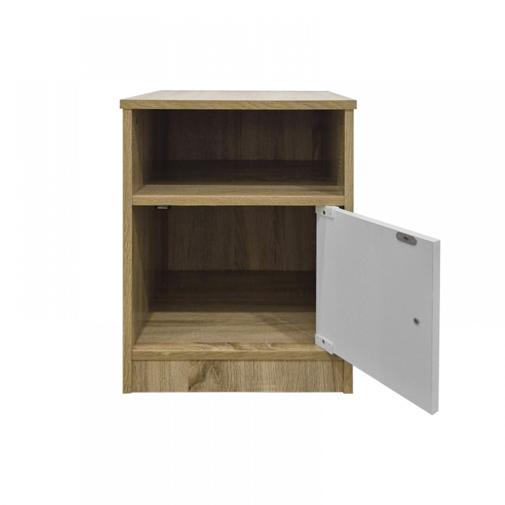 Κομοδίνο "LENEA" σε sonoma/λευκό χρώμα 40x40x50