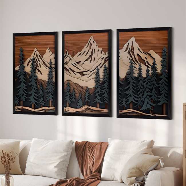 Πίνακας "FORTASIA" τρίπτυχος με ψηφιακή εκτύπωση και πλαίσιο 33x0.3x48