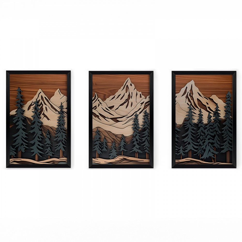 Πίνακας "FORTASIA" τρίπτυχος με ψηφιακή εκτύπωση και πλαίσιο 33x0.3x48