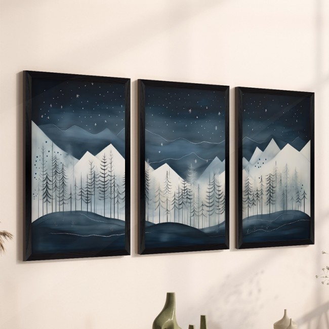 Πίνακας "WAVY" τρίπτυχος με ψηφιακή εκτύπωση και πλαίσιο 33x0.3x48