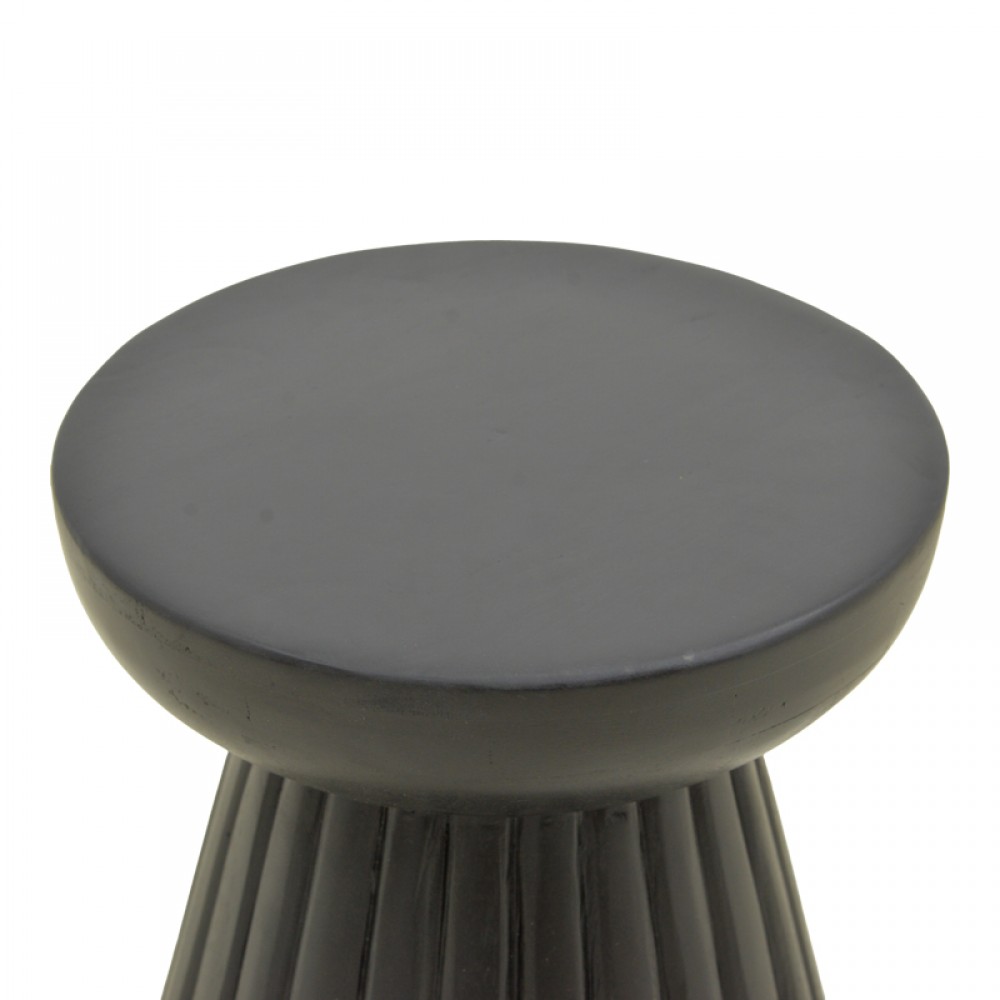 Βοηθητικό τραπέζι "NEMIRA" από μασίφ σε μαύρο χρώμα Φ30x35