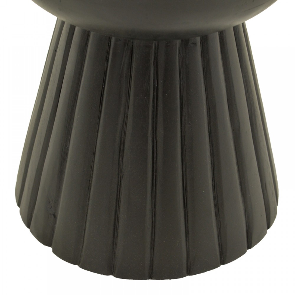 Βοηθητικό τραπέζι "NEMIRA" από μασίφ σε μαύρο χρώμα Φ30x35