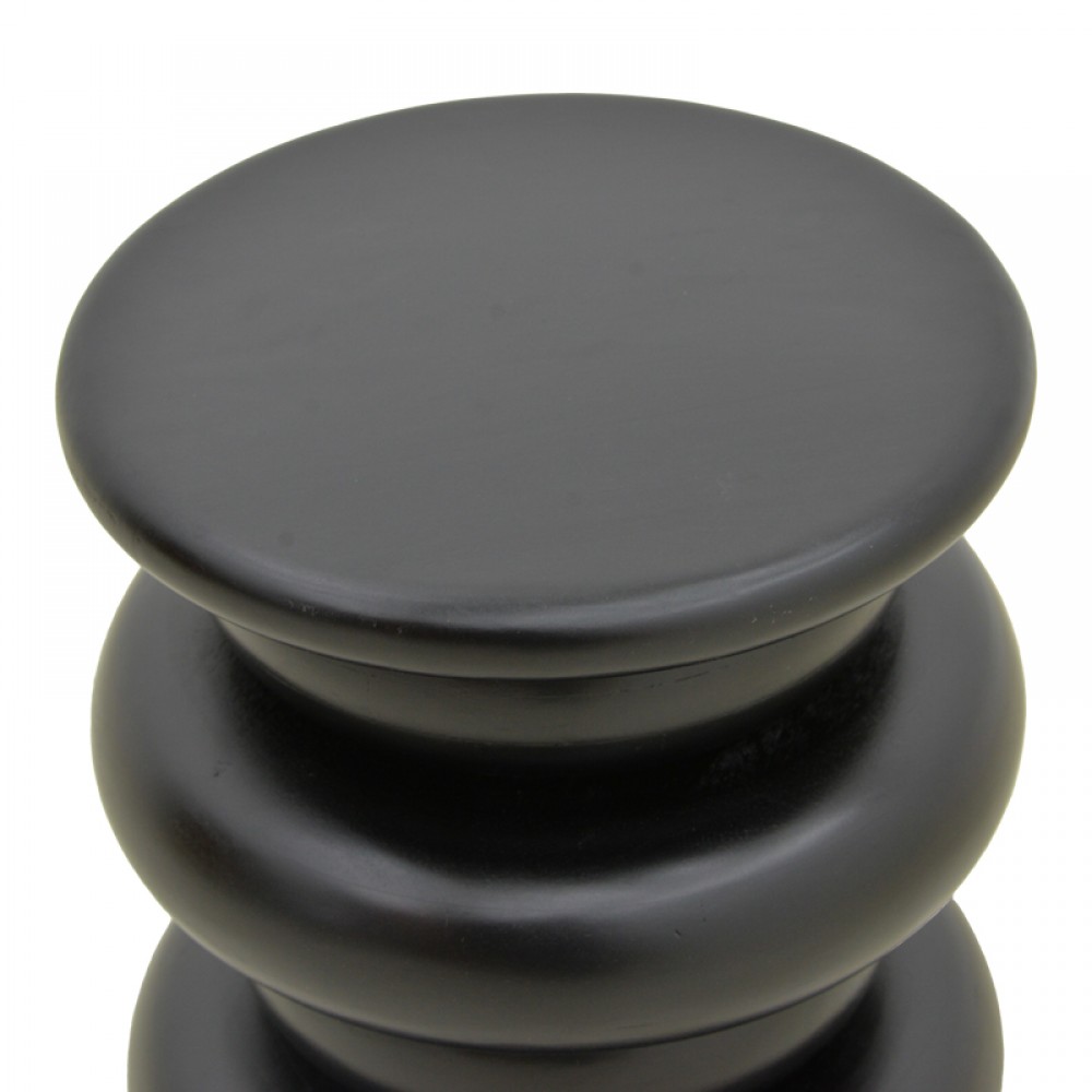 Βοηθητικό τραπέζι "CIRCENA" από μασίφ σε μαύρο χρώμα Φ40x45