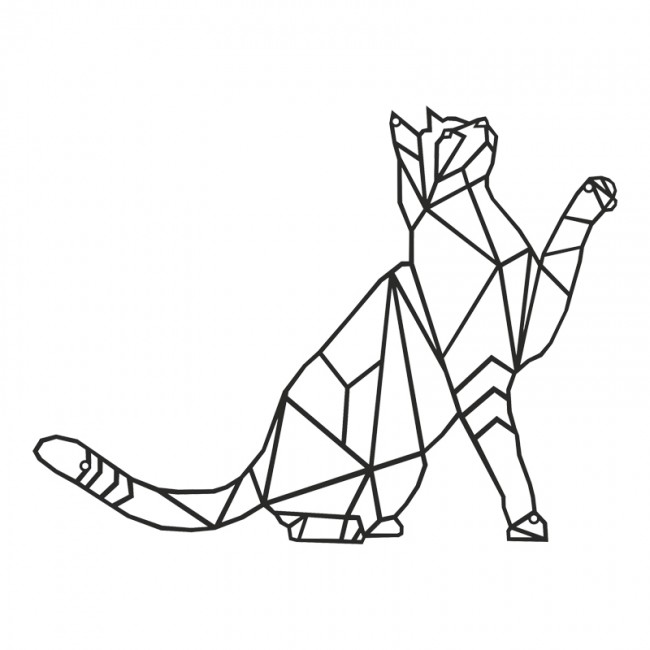 Διακοσμητικό τοίχου "CATHY" από μέταλλο σε μαύρο χρώμα 40x1,5x40