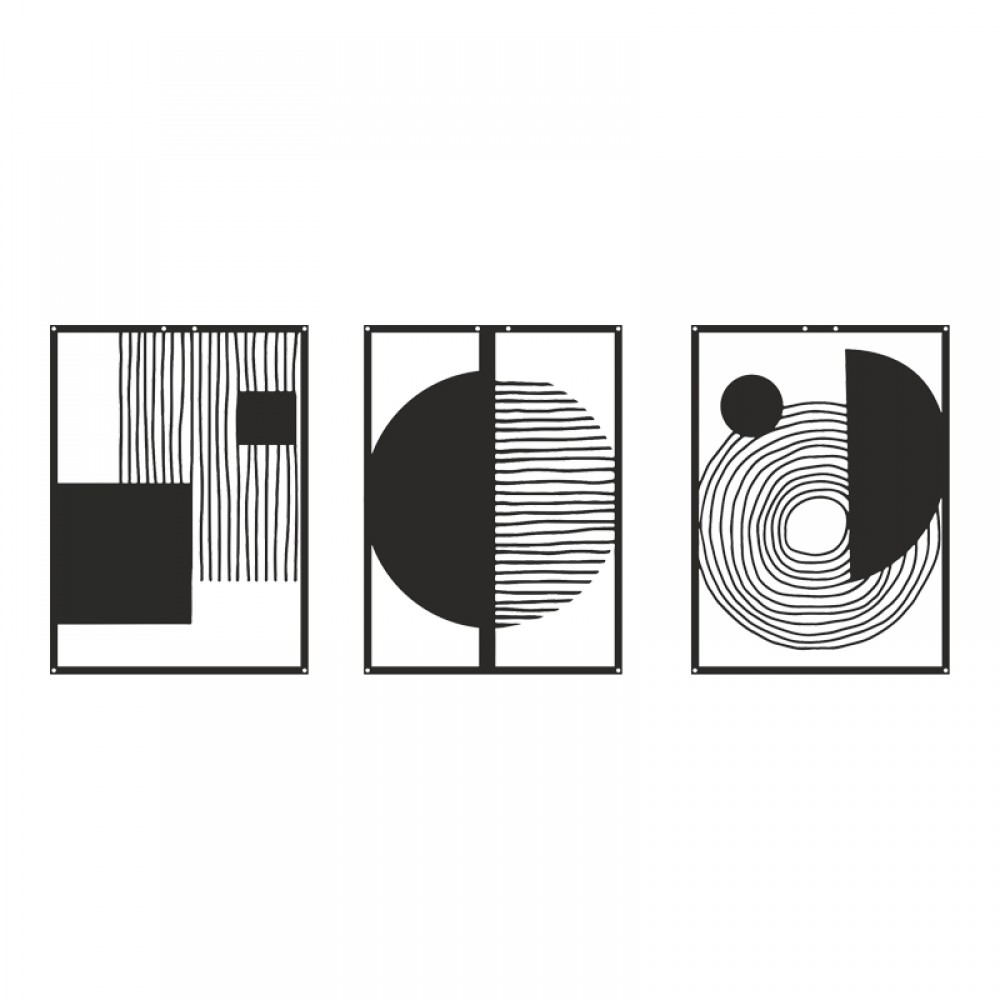 Διακοσμητικό τοίχου "HARIMIA" από μέταλλο σε μαύρο χρώμα 40x1,5x40