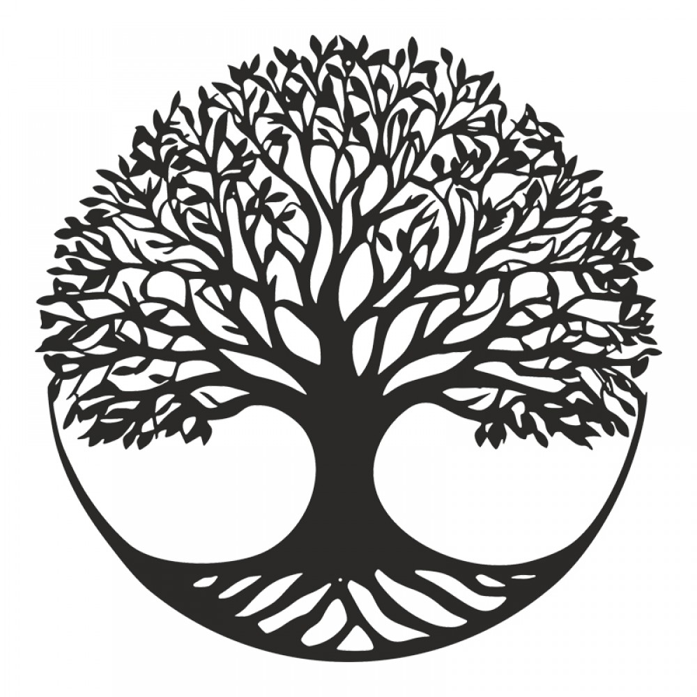 Διακοσμητικό τοίχου "LIFETO" από μέταλλο σε μαύρο χρώμα Φ80x1,5