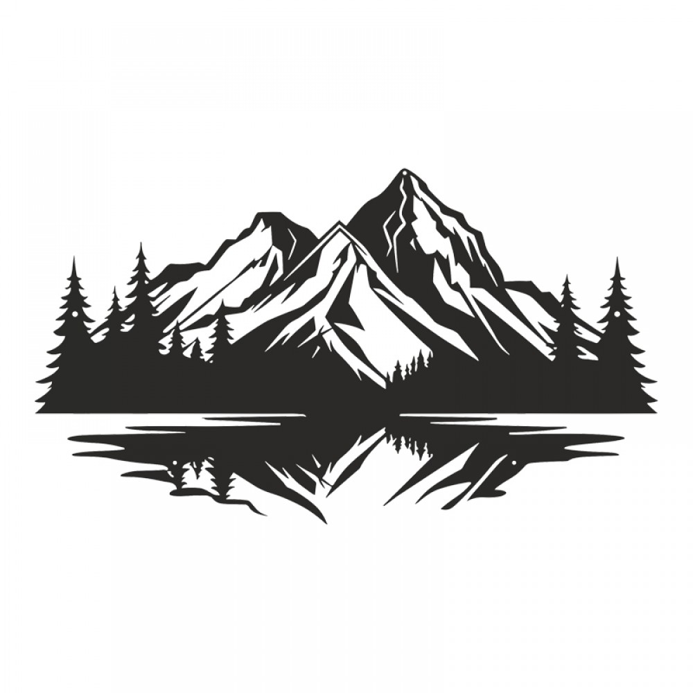 Διακοσμητικό τοίχου "MIROLO" από μέταλλο σε μαύρο χρώμα 70x1,5x50