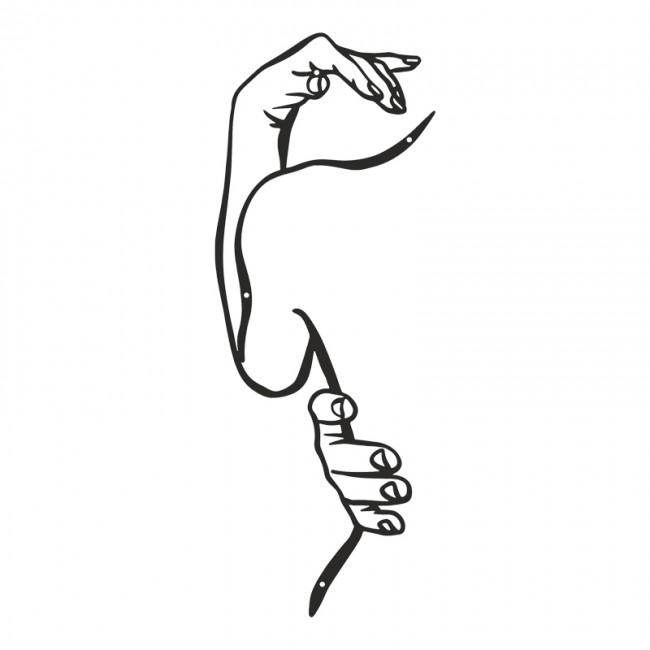 Διακοσμητικό τοίχου "FEMALO" από μέταλλο σε μαύρο χρώμα 20x0,15x50