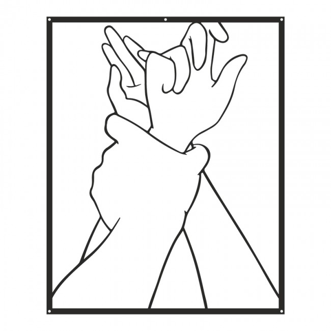 Διακοσμητικό τοίχου "HANDIA" από μέταλλο σε μαύρο χρώμα 40x0,15x50