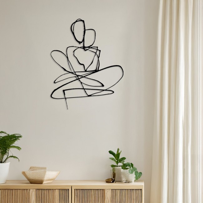 Διακοσμητικό τοίχου "EMENSA" από μέταλλο σε μαύρο χρώμα 40x0,15x50