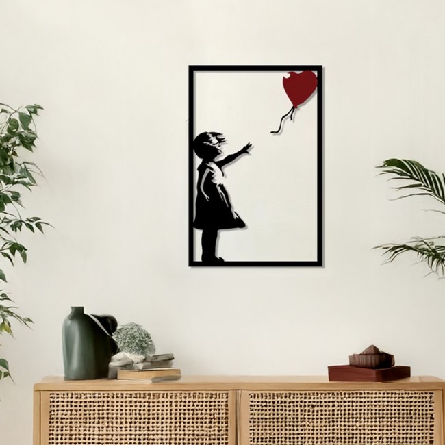 Διακοσμητικό τοίχου "BALEZO" από μέταλλο σε μαύρο χρώμα 35x0,15x50