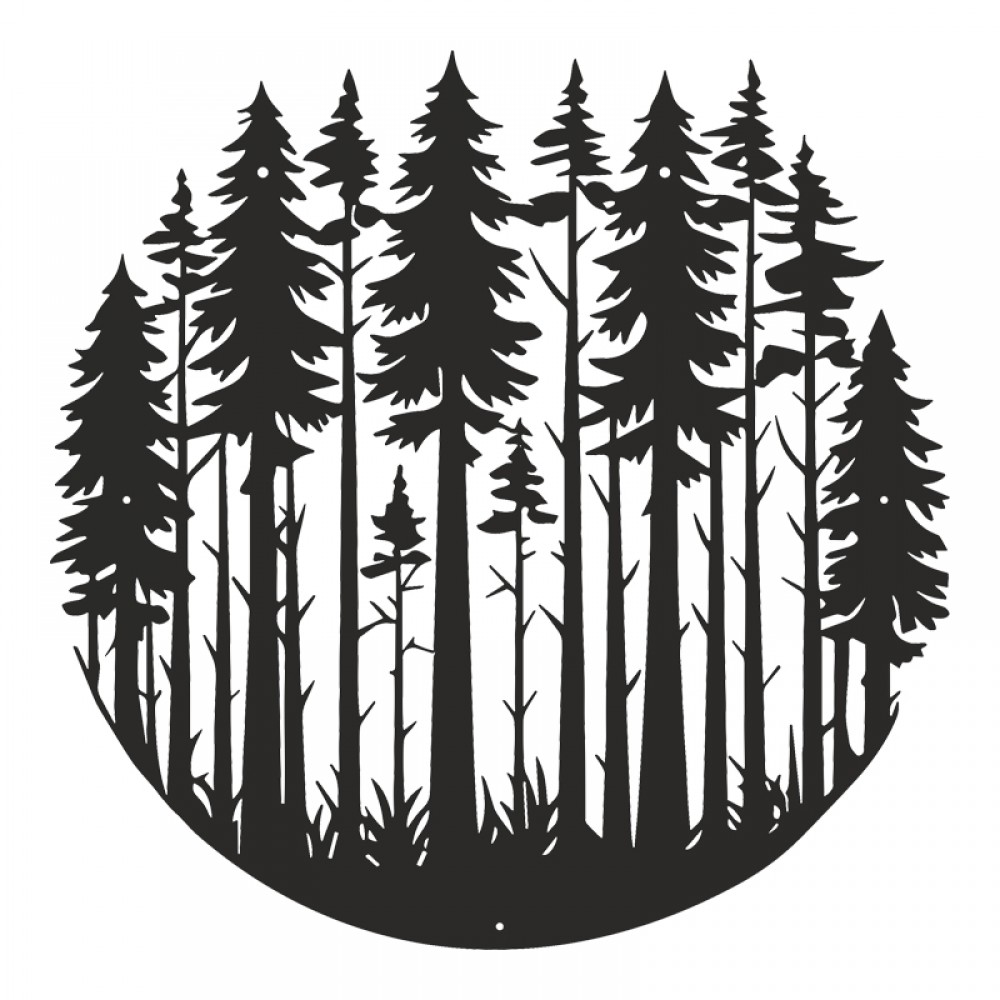 Διακοσμητικό τοίχου "FOREN" από μέταλλο σε μαύρο χρώμα Φ50x0,15