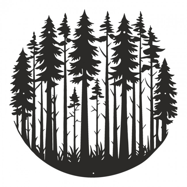 Διακοσμητικό τοίχου "FOREN" από μέταλλο σε μαύρο χρώμα Φ50x0,15