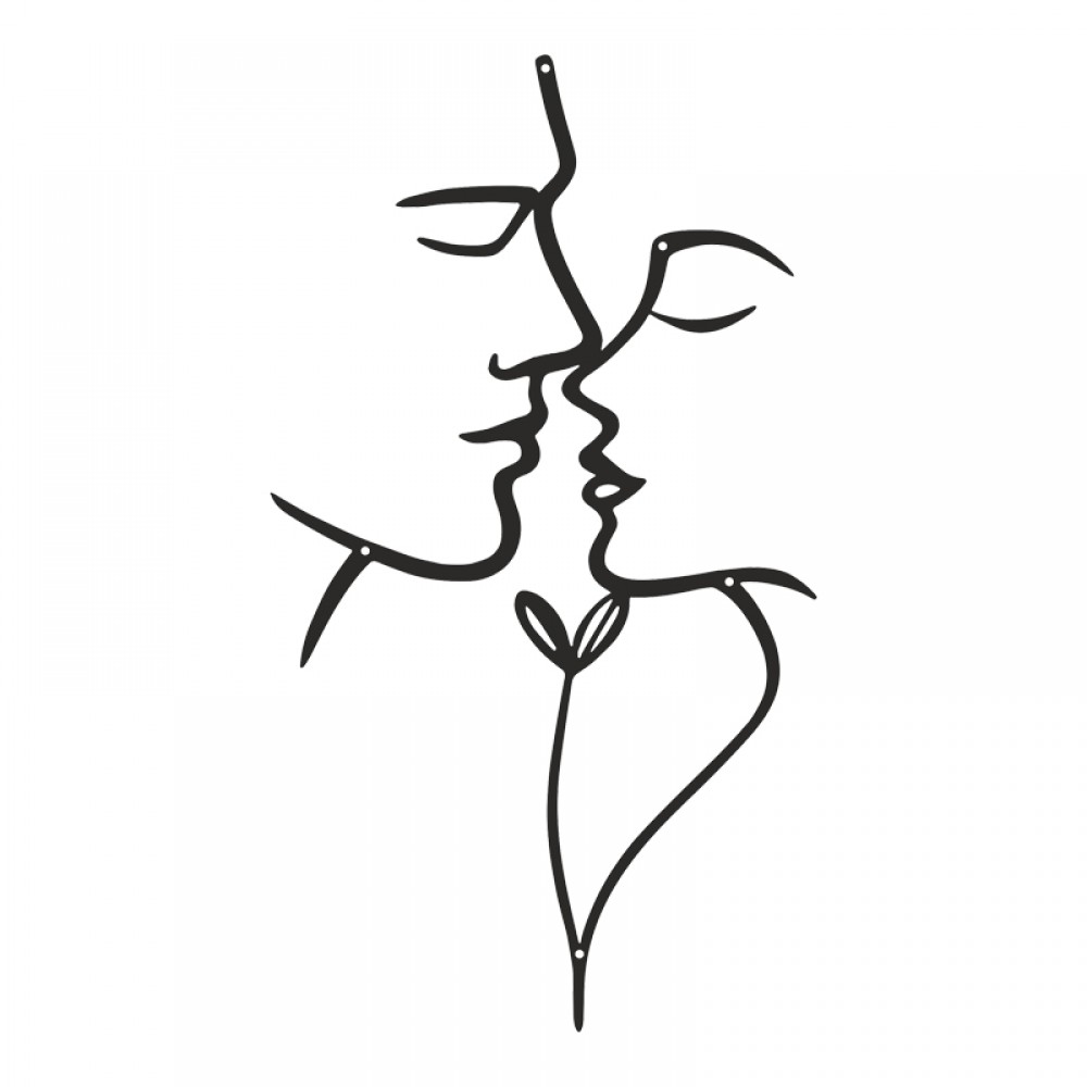 Διακοσμητικό τοίχου "LOVIA" από μέταλλο σε μαύρο χρώμα 28x0,15x50