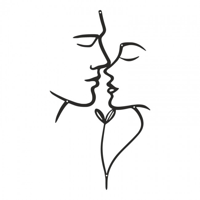 Διακοσμητικό τοίχου "LOVIA" από μέταλλο σε μαύρο χρώμα 28x0,15x50