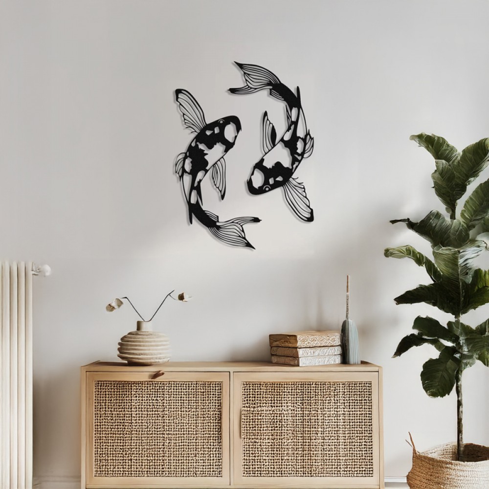 Διακοσμητικό τοίχου "KONDA" από μέταλλο σε μαύρο χρώμα 17x0,15x32