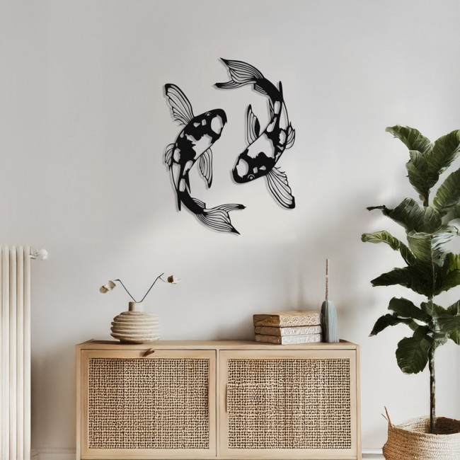 Διακοσμητικό τοίχου "KONDA" από μέταλλο σε μαύρο χρώμα 17x0,15x32