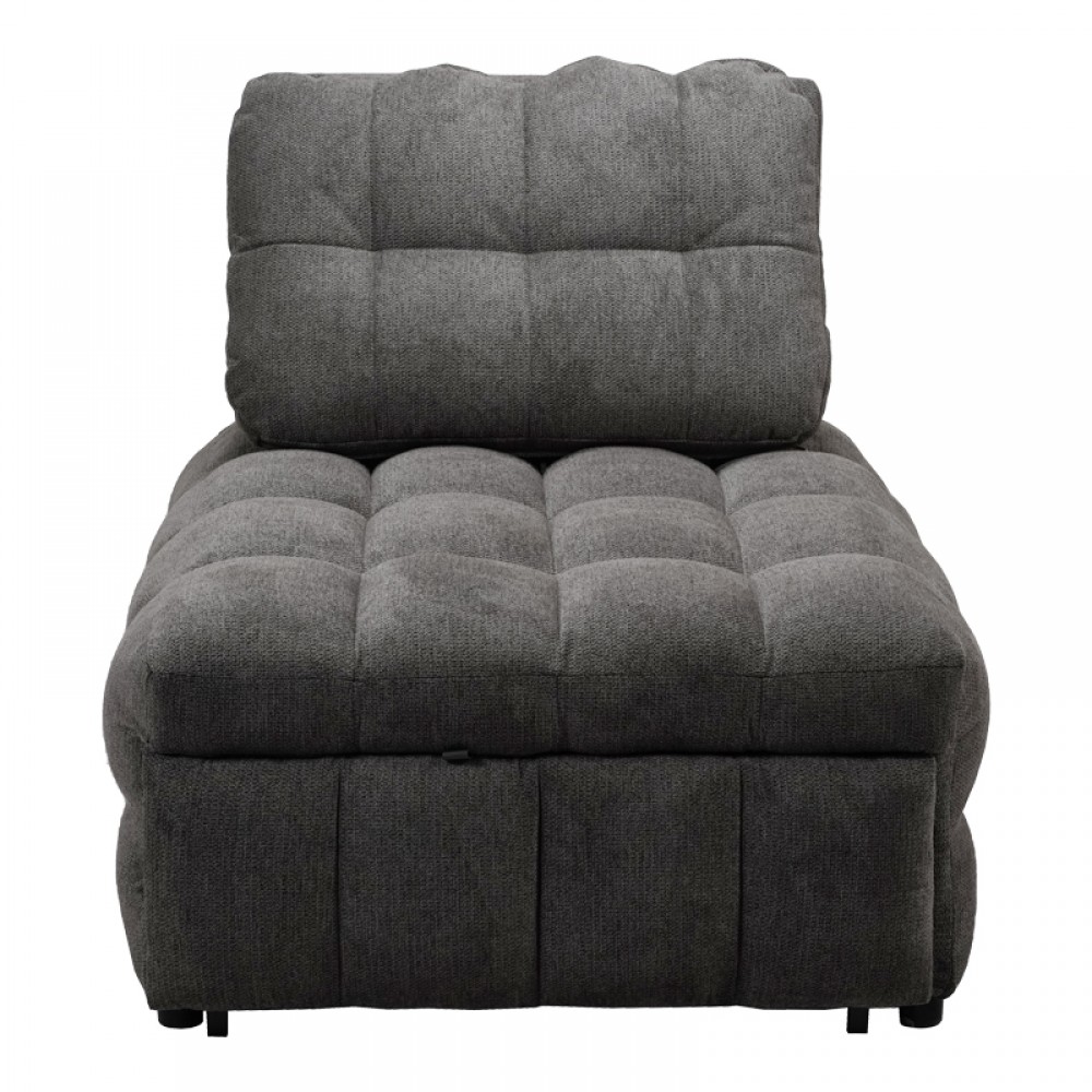 Πολυθρόνα-κρεβάτι "JELICA" από μέταλλο/ύφασμα σε γκρι χρώμα 88x110x86