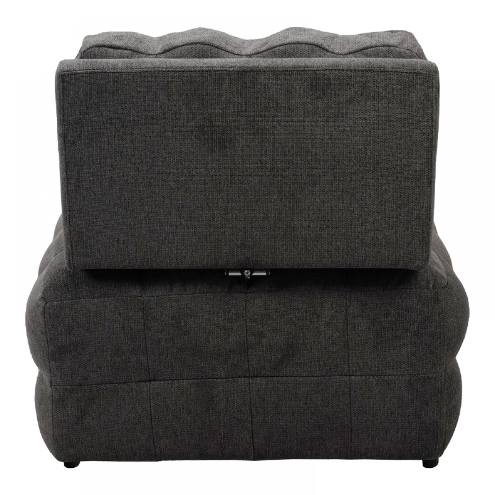 Πολυθρόνα-κρεβάτι "JELICA" από μέταλλο/ύφασμα σε γκρι χρώμα 88x110x86