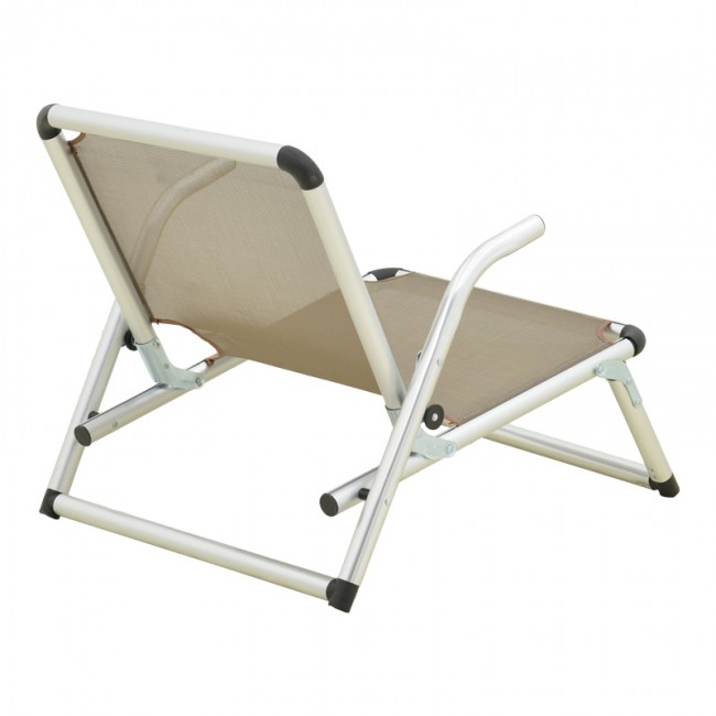 Καρεκλάκι παραλίας "PLAZO" από αλουμίνιο σε μπεζ απόχρωση 55x70x59