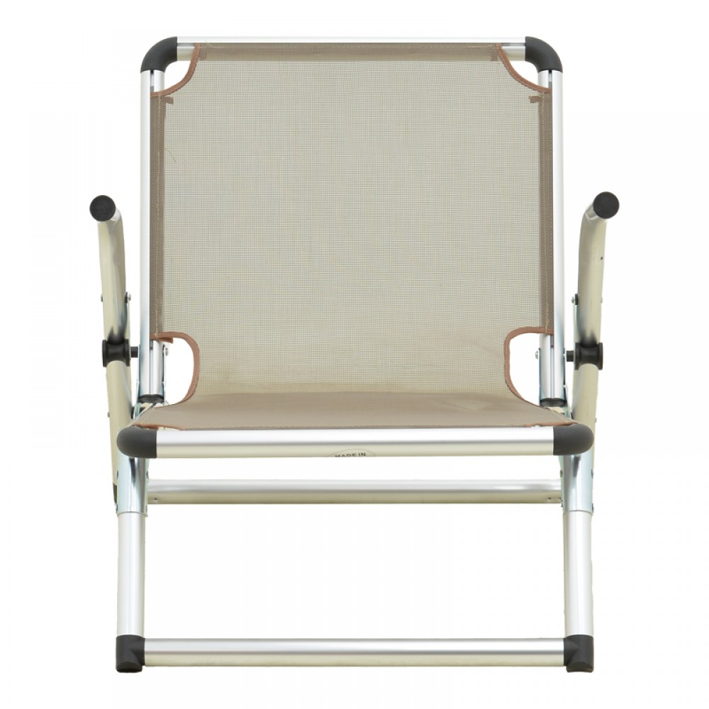 Καρεκλάκι παραλίας "PLAZO" από αλουμίνιο σε μπεζ απόχρωση 55x70x59