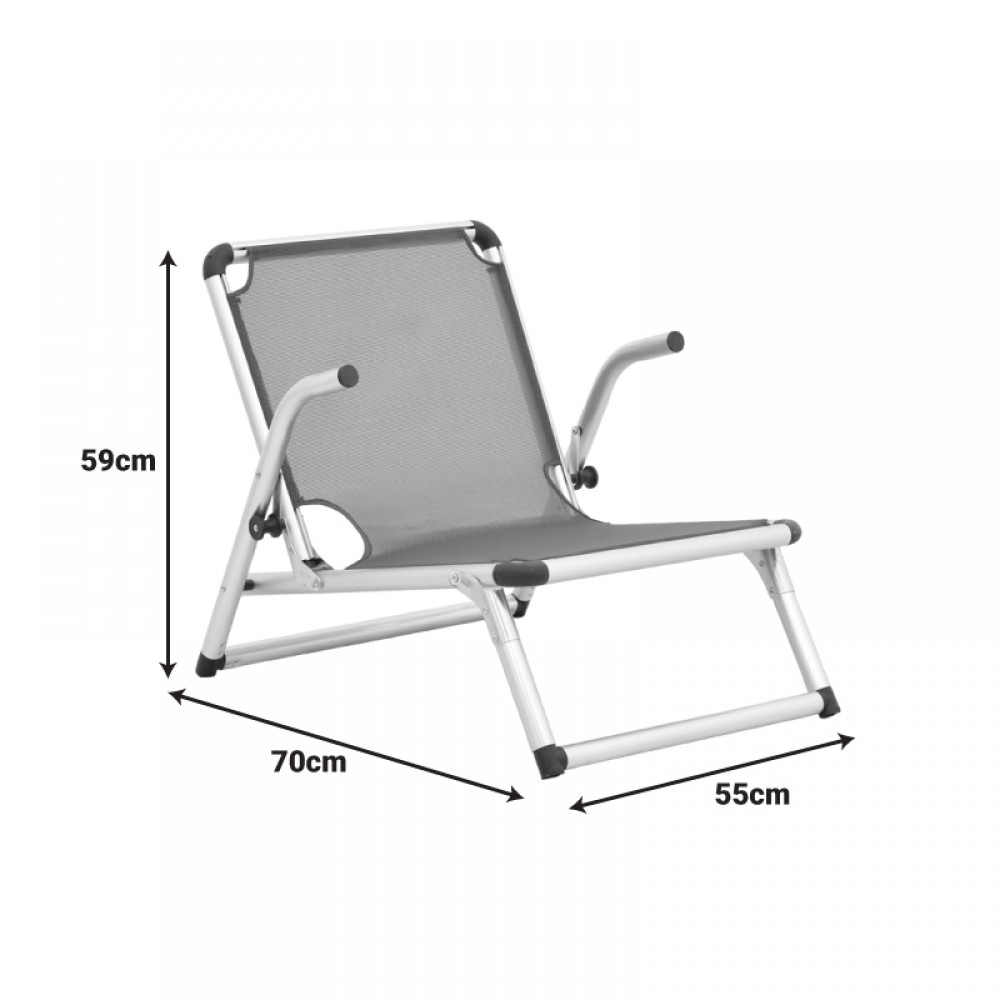 Καρεκλάκι παραλίας "PLAZO" από αλουμίνιο σε μπλε απόχρωση 55x70x59