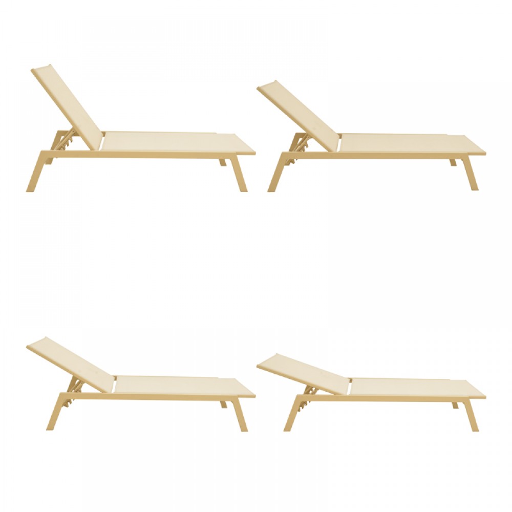 Ξαπλώστρα "BOKA" από αλουμίνιο σε μπεζ χρώμα 60x192x31