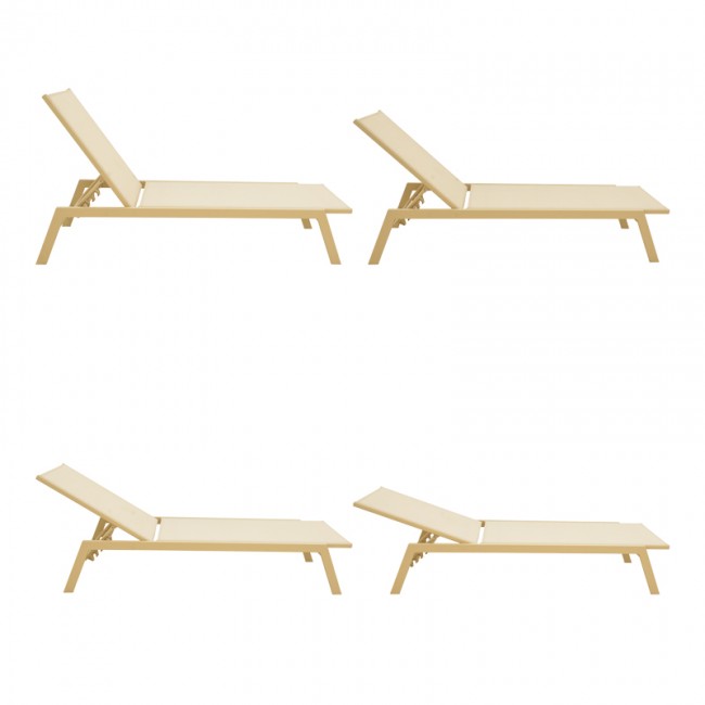 Ξαπλώστρα "BOKA" από αλουμίνιο σε μπεζ χρώμα 60x192x31