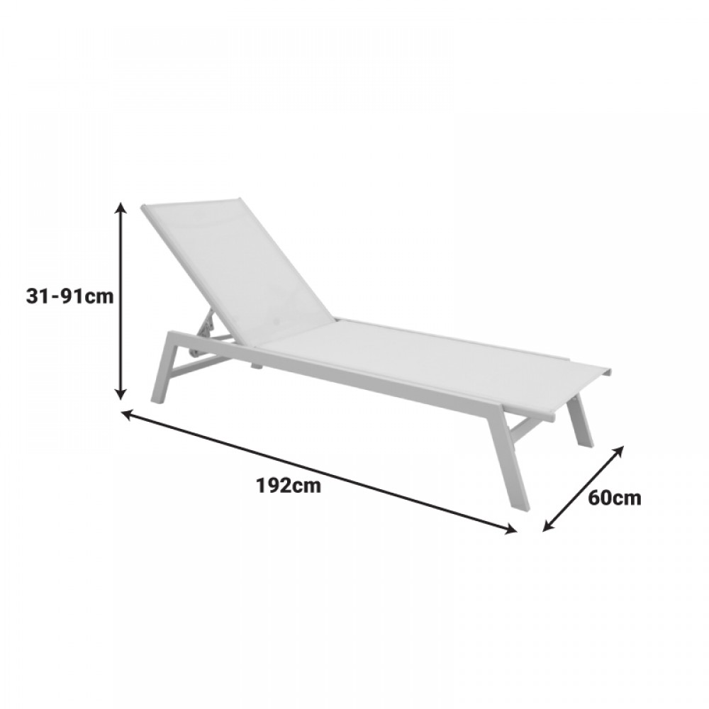 Ξαπλώστρα "BOKA" από αλουμίνιο σε μπεζ χρώμα 60x192x31