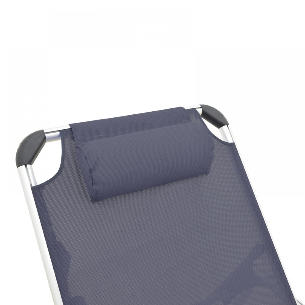 Ξαπλώστρα "FEVEPE" από αλουμίνιο σε ανθρακί χρώμα 58.5x185x29.5