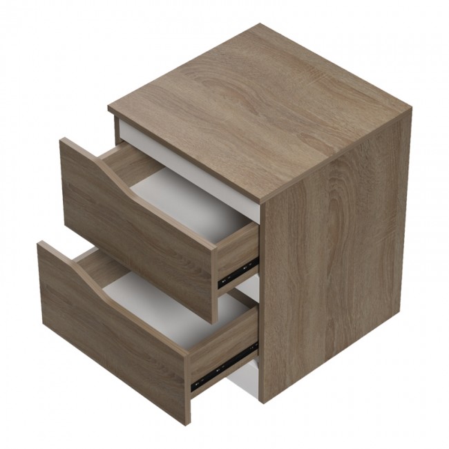 Κομοδίνο "VERENA" σε sonoma/λευκό χρώμα 40x40x50