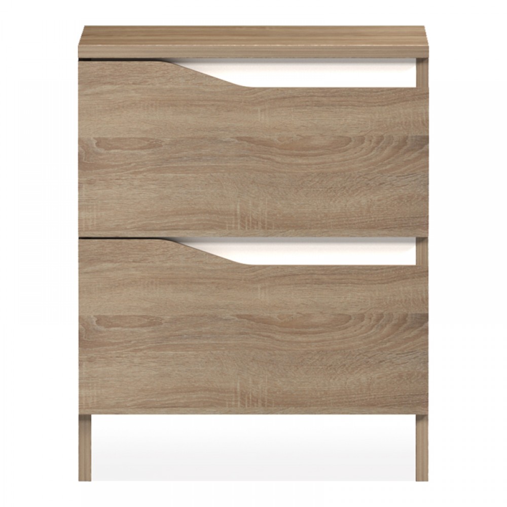 Κομοδίνο "VERENA" σε sonoma/λευκό χρώμα 40x40x50